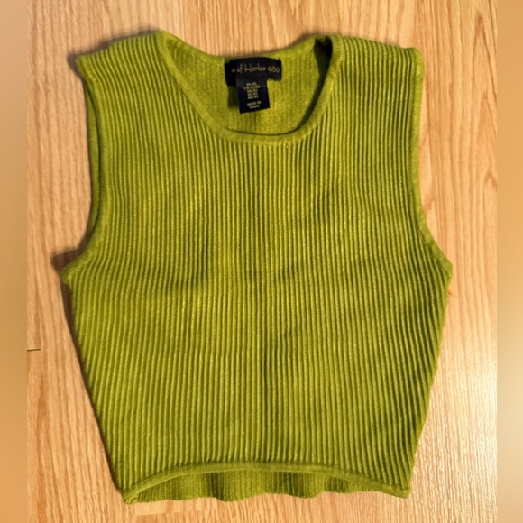 House of Harlow 1960 Olive Ribbed Knit Top - Picture 1 of 2